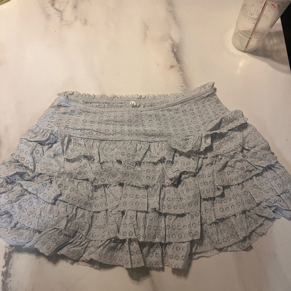 American Eagle Outfitters Light Blue Lace Mini Skirt